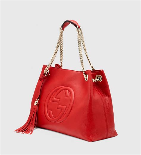 sac gucci soho rouge|gucci leather shoulder bag.